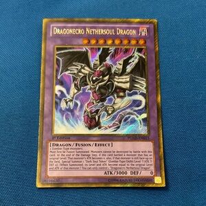 YugiohCard DragonecroNethersoulDragon DarkTypeMonster 1stEdition Shiny 1996NWOTS
